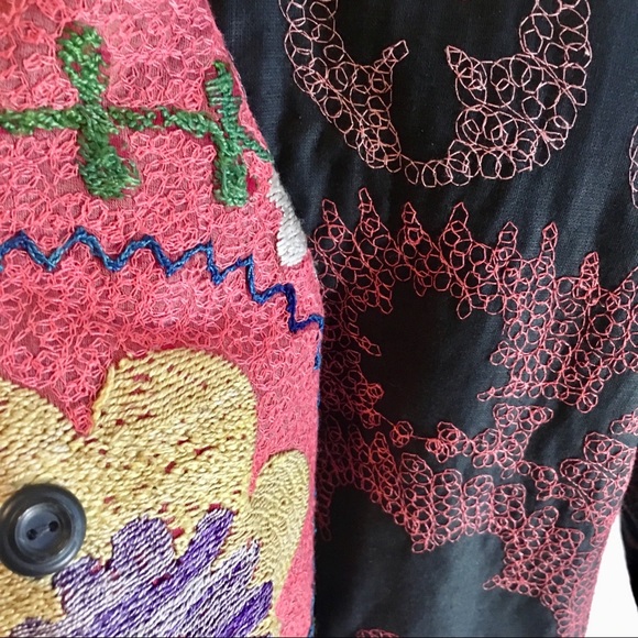 Anthro OS Boho Kilim Jacket Embroidered Reversible - Picture 8 of 8